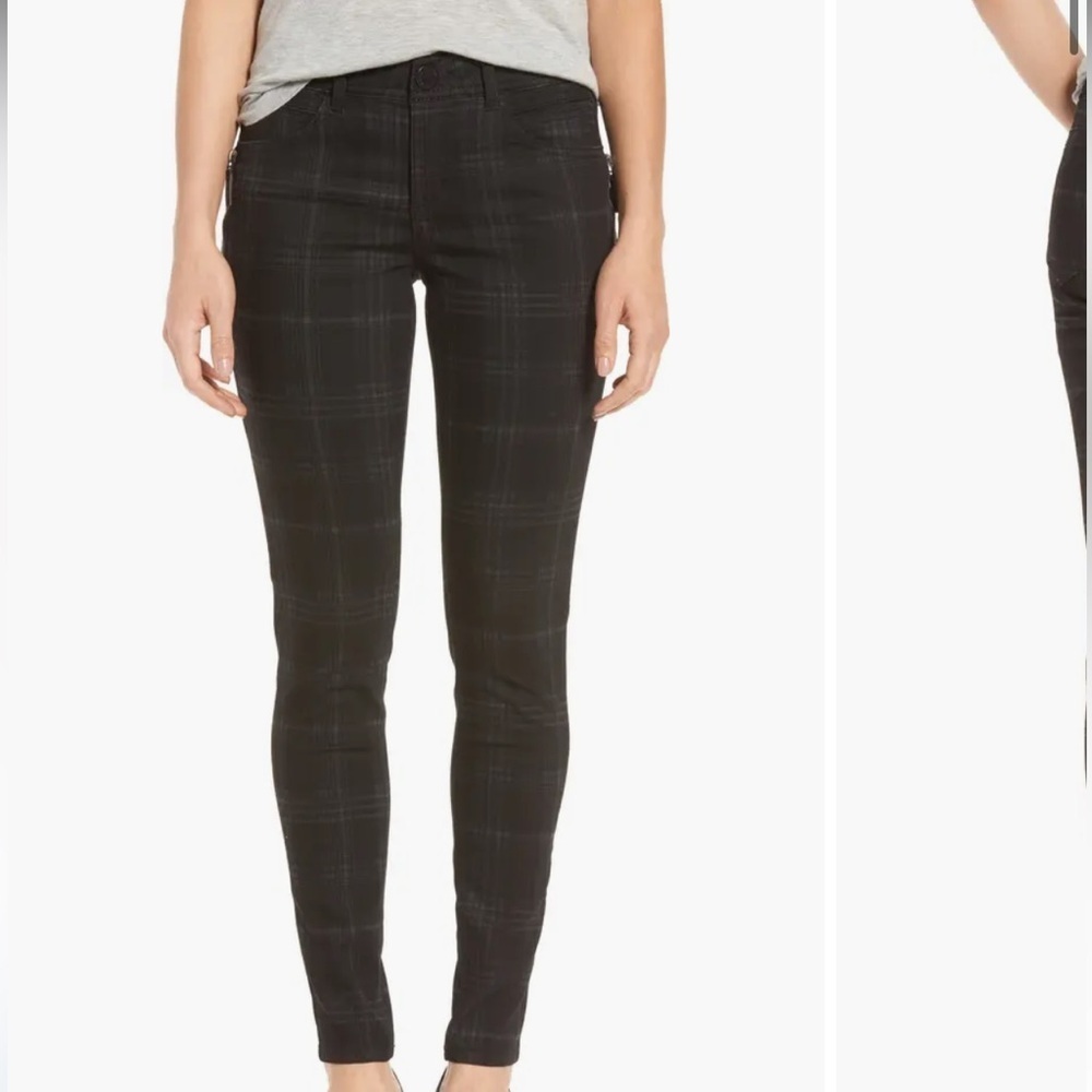 EXCELLENT CONDITION WOMEN’S DEMOCRACY “AB”SOLUTION BROWN PLAID SLIMMING PANTS